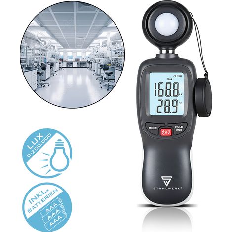 STAHLWERK Luxómetro Medidor de luz digital de hasta 200.000 lux (1/5)