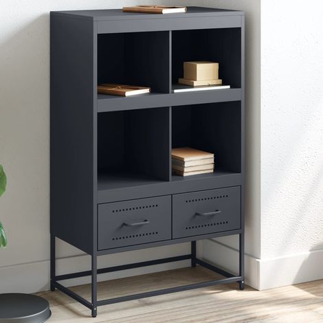 Buffet haut,Meuble de Rangement,Bahut pour Salon, Salle à Manger, Cuisine anthracite 68x39x111,5 cm acier CFW68740 (1/5)