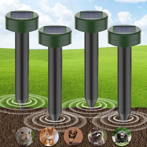 Solar-Maulwurfabwehr (8er-Set) — Solarbetriebener Vibrations- und Ultraschall-Vertreiber — Tierfreundlich — Wirksam gegen Maulwürfe, Wühlmäuse und Gartennager (1/5)