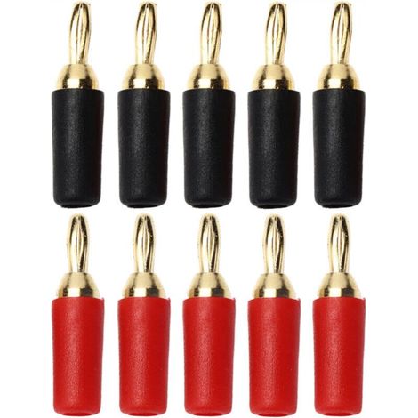Pack of 5 pairs (10 pieces) of 2.5mm banana plugs