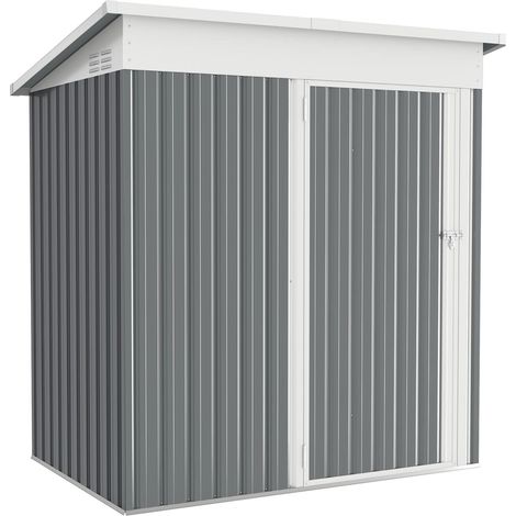 YODOLLA 3x5FT Garden Metal Storage Shed with Lockable Door Utility Room Tool Shed For Garden,Dark Grey (1/5)