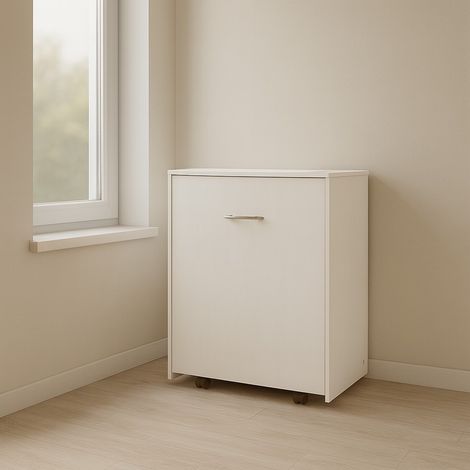 MOBILE LETTO SINGOLO A SCOMPARSA BIANCO OPACO