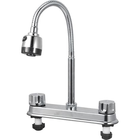 Professionelle Küchenarmatur, modernes und elegantes Design, Mischbatterie für Warm- und Kaltwasser für Küchen- oder Badezimmerwaschbecken, mit sechseckigem Griff. (1/5)