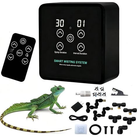 Brumisateur Terrarium,Système de Brumisation Intelligent pour Reptiles avec Minuterie et Télécommande,Humidificateur pour Reptiles,Système de Brumisation Terrarium pour Amphibiens,Plantes d'intérieur (1/5)