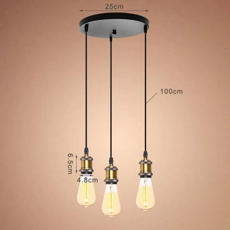Lampe Suspension Industrielle Vintage pour Salon Chambre Cafe Bar (1/4)