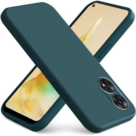 Juego de fundas de silicona para Oppo Reno8 T, Silicona Lite, Verde + Cristal (1/2)