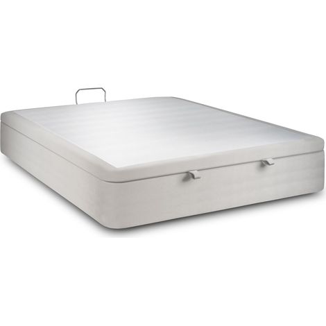 Sommier Coffre Velours Gris clair 180x200 H39cm