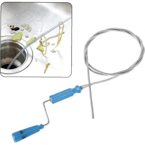 Foret déboucheur de canalisations, foret métallique, outil de nettoyage pour baignoires, lavabos, toilettes, égouts, cuisines, 200 cm (1/3)