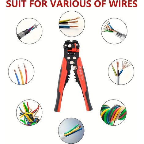 Ensemble d'outils pour électriciens : pince à sertir les cosses tubulaires, cosses à sertir à froid de type broche et pince à dénuder les fils. (1/5)