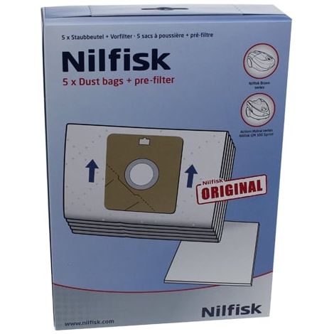 Nilfisk - synthetische stofzakken (5) - bravo serie - 30050002 - 5715492039159