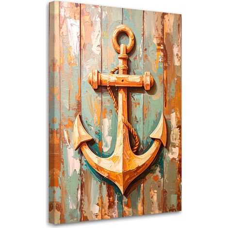 Tableau déco Ancre Mer 70x100 (1/4)