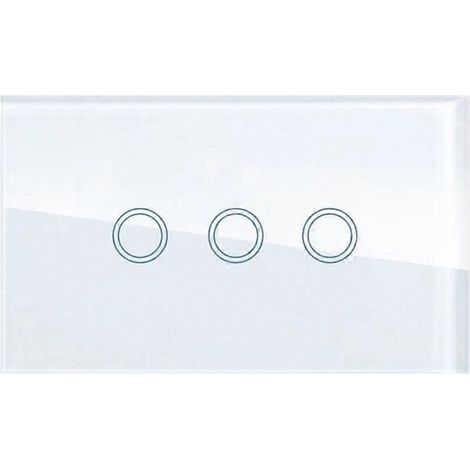 Interrupteur intelligent WiFi 2500 W à 3 boutons tactiles avec fil neutre, compatible avec Alexa et Google Home. (1/5)