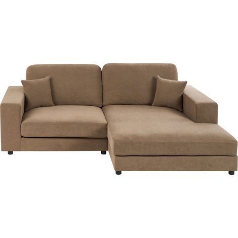 Divano angolare lato sinistro in Tessuto imbottito marrone con Cuscini 3 posti Lofoten (1/5)
