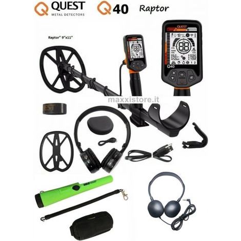 Quest Metal Detector + Cuffie Wireless + Pointer Gold Hunter - Q40-RAPTOR