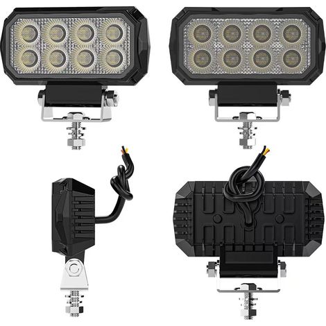 2 pièces Phare de travail LED étanche Idéal pour excavatrices, tracteurs, camions, véhicules tout-terrain, motos (1/5)