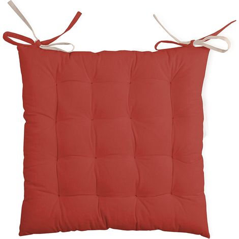 Chair cushion 40x40 cm terracotta cotton, Duo model, easy care