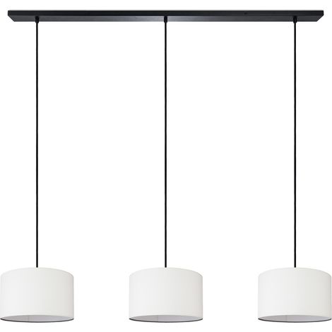 Paco Home Lámpara De Suspensión Salón Lámpara De Techo Pantalla De Tela Monocolor Blanco (Ø28cm), Lámpara colgante-Negro - Tipo 2
