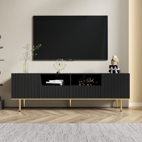 Mueble TV Moderno Con Patas Y Borde Dorados (1/5)