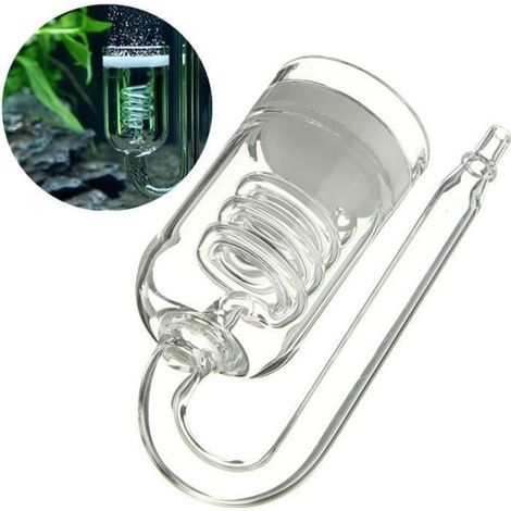 TEMPSA CO2 Diffuseur Verre Spirale 60L-300L Aquarium Plante Poisson Submersible Atomiseur