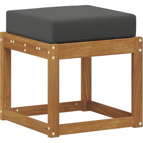 Banc/tabouret naturel et gris anthracite 43 x 43 x 37 cm (1/5)