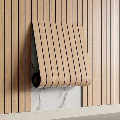 Selbstklebende 3D-Wandpaneele – 2 Stück – Holzoptik (Räucherholz) – PVC – 300 x 40 cm – Für Wand und Decke – Schalldämmend (1/5)