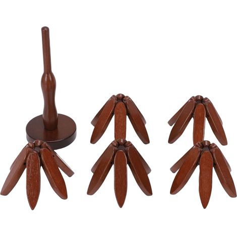Dessous de plat en bois résistant à la chaleur, ensemble de dessous de plat moderne en forme d'arbre en bois de noyer pour plats chauds (1/5)