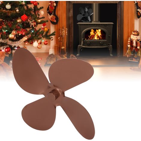 Pales de ventilateur pour cheminée, 4 pales en alliage d'aluminium, accessoires, pales en alliage d'aluminium, couleur bronze (1/5)