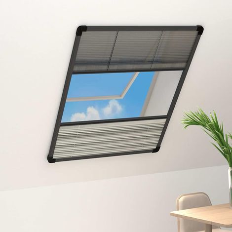 Moustiquaire plissée pour fenêtre Aluminium 80x120 cm (1/5)
