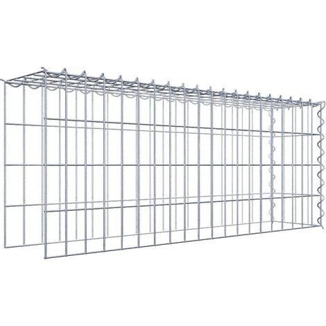 Gabiondeco - Gabion - Element de prolongation en hauteur et en longueur 100 cm x 40 cm x 20 cm (L x H x P). maille 5 x 10 cm. Spirale. Attention il manque deux gril... (1/5)