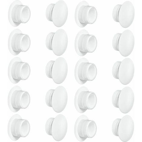 – Lot de 20 capuchons en plastique 15mm blanc RAL 9010 – Cache trou pour murs intérieurs – Finition soignée et esthétique (1/2)