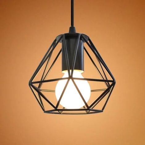 U-Do Moderne Lustre Suspension Forme Diamant Ø16 cm Luminaire Métal Style industrielle Décor (1/4)