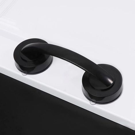 Grandes poignées de porte et de fenêtre en verre, portes coulissantes de salle de bain, armoires, penderies, ventouses, poignées non marquantes, poignées d'absorption non poreuses (noir) (1/5)