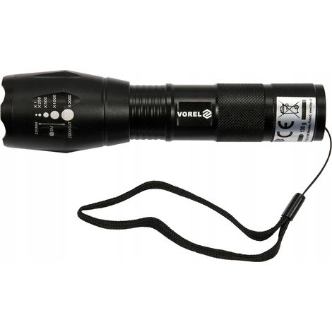 Torcia vorel CREE nero 5W alluminio