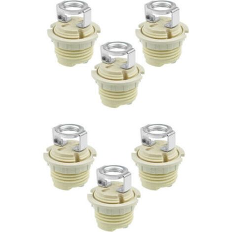 Set mit 6 hochwertigen G9-Lampenfassungen aus Keramik mit Gewinde – massiver Ring, kompatibel mit Halogen-, LED- und CFL-Lampen, OUYLAF (1/4)