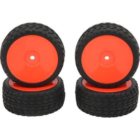 Pneus RC (pièces), antidérapants et résistants, roues en caoutchouc, pour voitures télécommandées 1/10, rouge (1/5)
