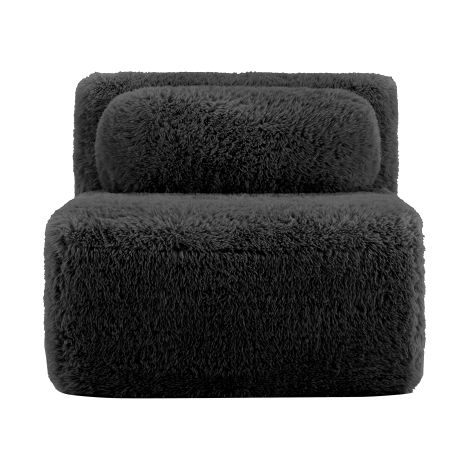 Aviana Armless Sofa W/Pillow Plush Fabric-Black
WL