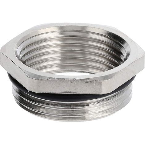 Reduzierung PG/PG von PG16x1,41 auf PG13,5x1,41 MRR1613 Sechskant Messing (CuZn) vernickelt Anschlussgewinde 6,5mm - 1 Stück