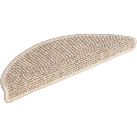Tapis d'escalier 15 pcs,Marches d'escalier 56 x 17 x 3 cm Beige clair Demi-rond CFW667650