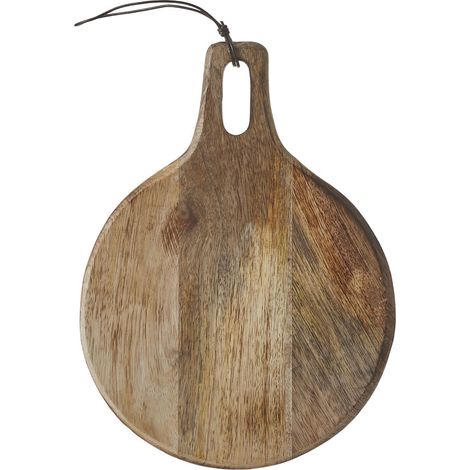 Mica Tranchierbrett Duko Mangoholz rund H 1 x B 29 x T 22 cm braun Schneidebrett