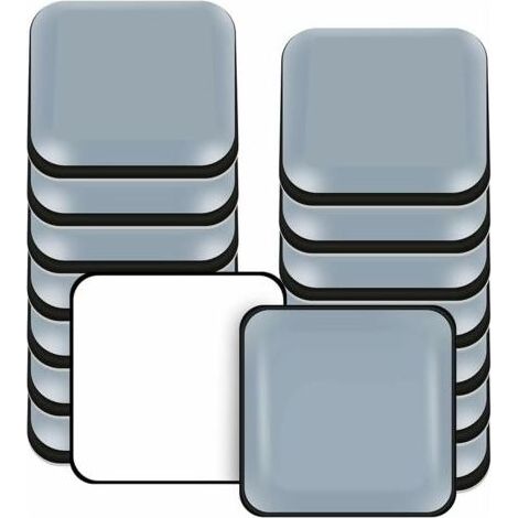 16 patins de meubles auto-adhésifs en téflon de 40 mm, patins carrés pour chaises, canapés, tables, fauteuils (1/5)
