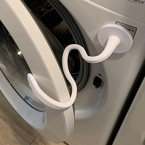 Support de Porte pour Lave-Linge à Chargement Frontal, Support de Porte Magnétique pour Lave-Linge, Support de Porte Universel Flexible pour Lave-Linge, Convient à la Plupart des Machines à(Blanc)