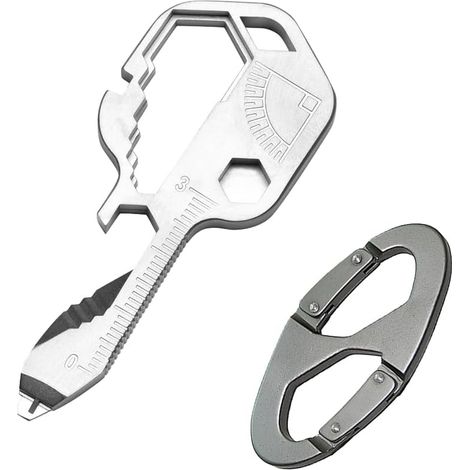 Outil clé multifonction 24 en 1 en acier inoxydable, mini porte-clés pratique pour les sports de plein air et dépannage quotidien. (1/5)
