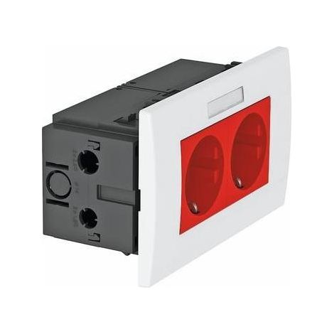 OBO Bettermann Vertr Steckdoseneinheit 2fach 84x140x59mm rt SDE-RW D0RT2B (1/5)