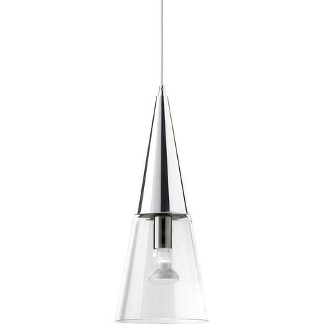 Ideal Lux Cono - Lámpara colgante de techo con 1 luz, cromada, E14 (1/2)
