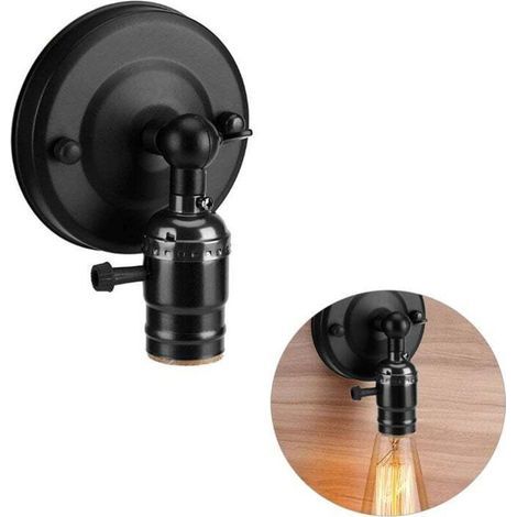 Vintage-Lampenfassung, E27 Edison Retro-Wandlampenfassung mit Schalter für den Wohnbereich und als Dekoration (1/5)