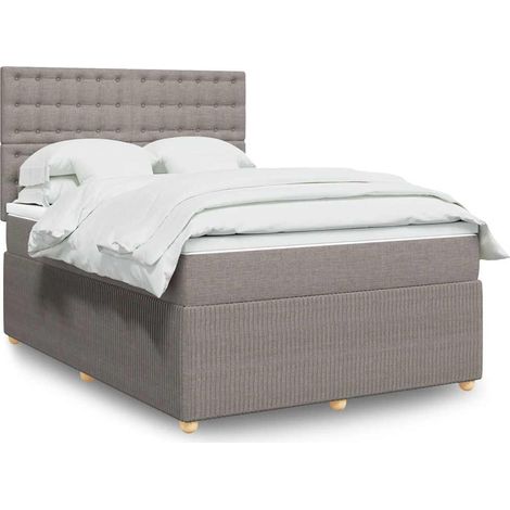 Boxspringbett mit Matratze Taupe 140x200 cm Stoff