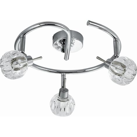 Plafoniera Candellux Bombola cromata cristallo 38cm 3xG9