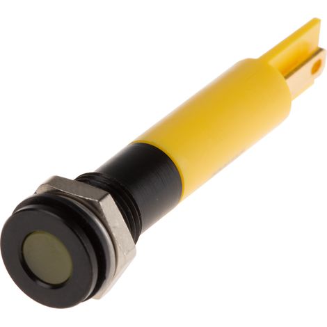 Voyant LED lumineux Jaune RS PRO, dia. 8mm, 220V c.a., IP67 ( Prix pour 1 ) (1/2)