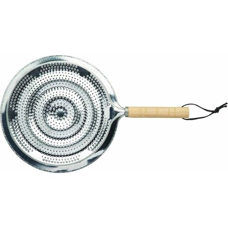 1 Diffuseur de chaleur, Acier inoxydable, Poignée en bois, Cordon de suspension, Pour gaz et électrique