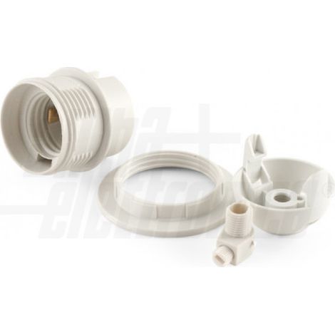 Portalampada Bianco E27 Con Ghiera